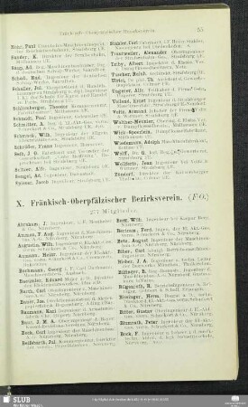 X. Fränkisch-Oberpfälzischer Bezirksverein.