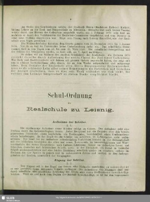 Schul-Ordnung der Realschule zu Leisnig