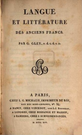 Langue et litterature des anciens Francs