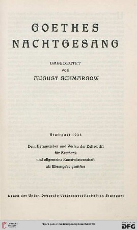 Goethes Nachtgesang