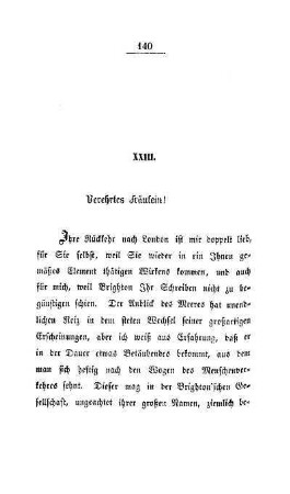 XXIII. Verehrtes Fräulein!