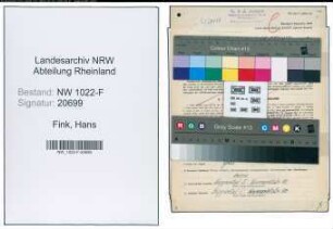 Entnazifizierung Hans Fink , geb. 28.12.1920 (Dreher)