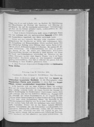 Sitzung am 30. Oktober 1906.