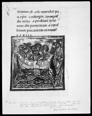 Perikopenbuch aus dem Benediktinerinnenkloster Sankt Erentrud auf dem Nonnberg — Wunderbarer Fischzug, Folio 44recto