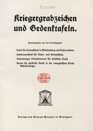 Kriegergrabzeichen und Gedenktafeln