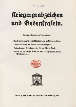 Kriegergrabzeichen und Gedenktafeln