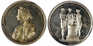 Fürstenhäuser, Sonderburg-Augustenburger Linie, Luise Auguste, Herzogin von Schleswig-Holstein-Sonderburg-Augustenburg (1771-1843), Tochter des Königs Christian VII.: Medaille auf ihren 16. Geburtstag