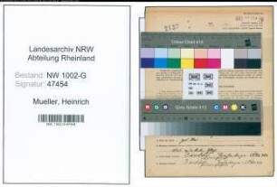 Entnazifizierung Heinrich Mueller, geb. 03.07.1899 (Schreiner)