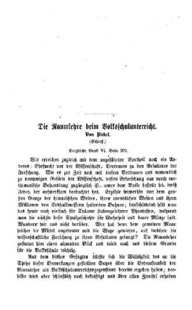 Die Raumlehre beim Volksschulunterricht : (Schluß)