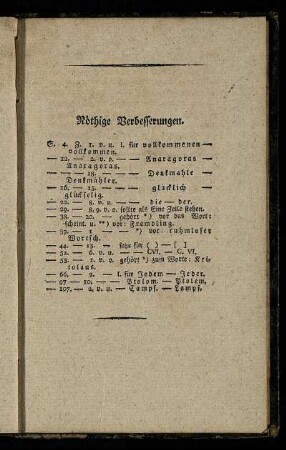 Nöthige Verbesserungen.