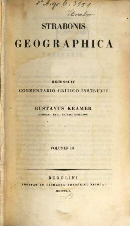Strabonis Geographica, 3