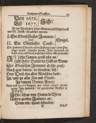 Von 1676. Biß 1677. Jahr