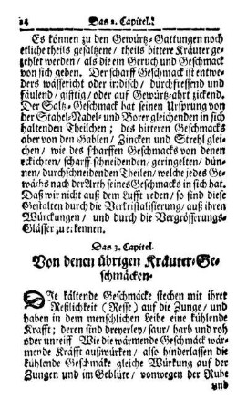 Das 3. Capitel. Von denen übrigen Kräuter-Geschmäcken