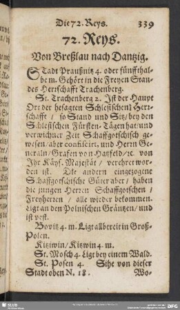 72. Reys. Von Breßlau nach Dantzig