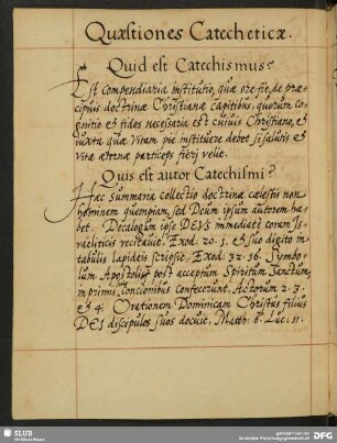 Quaestiones Catecheticae.
