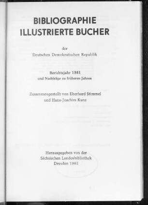 1981: Berichtsjahr 1981 und Nachträge zu früheren Jahren