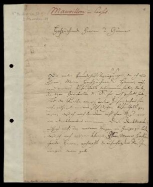 Brief von Jakob Mauvillon an Unbekannt
