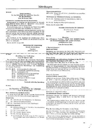Bestellung von Vordrucken : 13/63 vom 14. Februar 1963 ; [Mitteilungen]