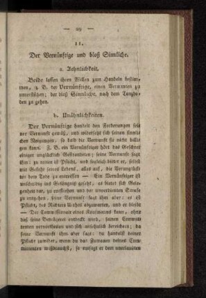 11. Der Vernünftige und bloß Sinnliche.