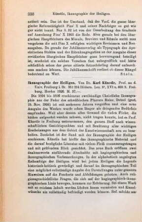 337-338 [Rezension] Bohatta, Hanns, Liturgische Drucke und liturgische Drucker