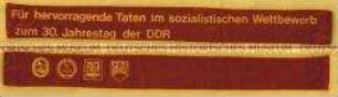 Fahnenschleife anlässlich des 30. Jahrestages der DDR