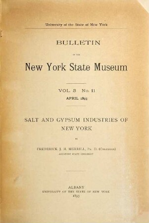 Bulletin. 3 = No. 11 - 15. 1893/95
