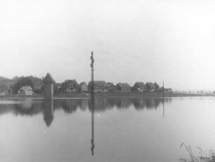 Ortsrand bei Hochwasser der Kipper : Türchau (Turoszów (Polen)). Ortsrand bei Hochwasser der Kipper
