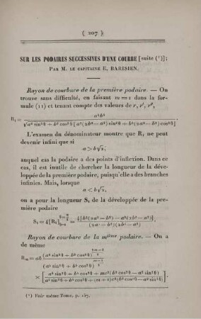 Sur les podaires successives d'une courbe. [Fortsetzung]