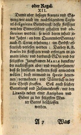 Statuta : Regel, Ablas u. Gebett der Hochlobe der alten Bruderschaft ... der seeligsten Jungfrau Mariae Ihrer geburdt