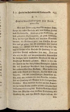 §. 7. Handelsverbindungen mit Nordamerika.