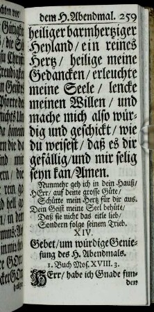 XIV. Gebet, um würdige Geniesung des H. Abendmahls