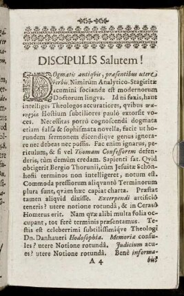 Discipulis Salutem!