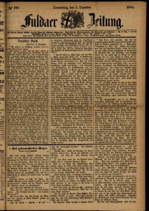 Ausgabe vom Donnerstag, den 03. Dezember 1885.