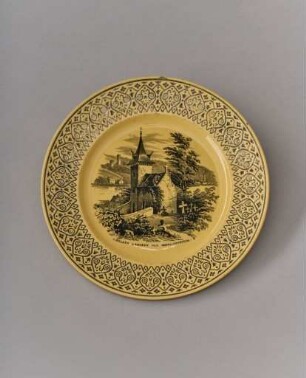 Teller mit Ansicht von "Capellen Lahneck und Oberlahnstein"