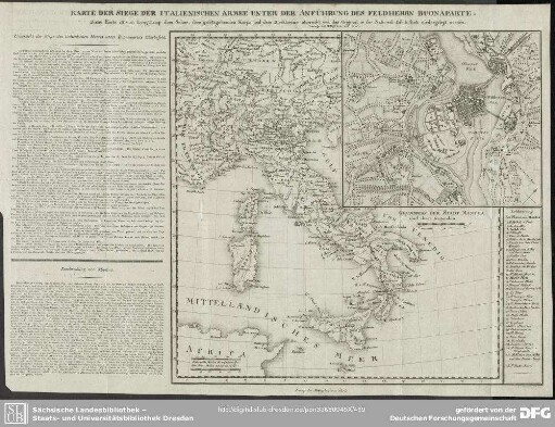 Karte Der Siege Der Italienischen Armee Unter Der Anführung Des Feldherrn Buonaparte