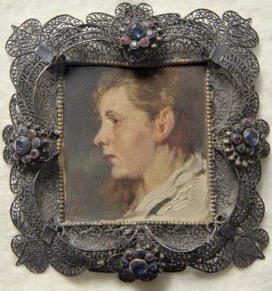 Frauenkopf. Miniatur aus der Sammlung Loewe