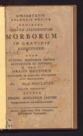 Brevem Systematicam Morborum In Gravidis Expositionem