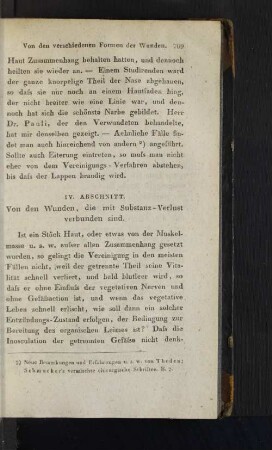 IV. Abschnitt. Von den Wunden, die mit Substanz-Verlust verbunden sind.