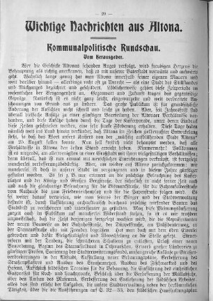 Kommunalpolitische Rundschau.