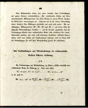Die Verbindungen mit Wiederholung als arithmetische Reihen höherer Ordnung.