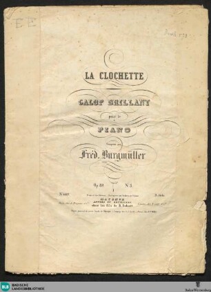 La Clochette : galop brillant pour le piano; op. 89 No. 5