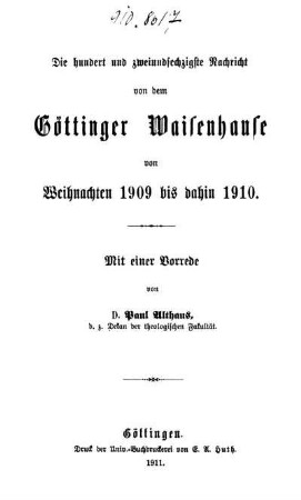 162: Nachricht von dem Göttinger Waisenhause