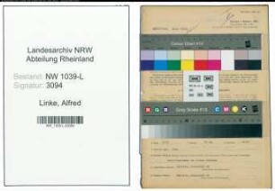 Entnazifizierung Alfred Linke , geb. 15.07.1902 (Schlosser)