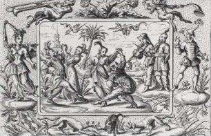 Inventions chinoises, Mores saltandi sinensium ... : Schmid, Albrecht: Mores saltandi sinensium .... Aus: Inventions chinoises XVIII, Blatt 28. Kupferstich; 85 x 117 mm. Dresden: Kupferstich-Kabinett in B 1156,2 XVIII
