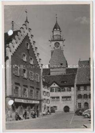 Überlingen, Hofstatt, Rathaus und Münsterturm