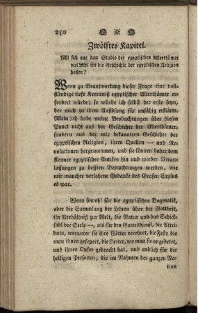 Zwölftes Kapitel. Läßt sich aus dem Studio der egyptischen Alterthümer viel Licht für die Geschichte der egyptischen Religion hoffen?
