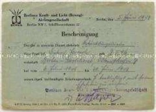 Urlaubsschein mit rückseitiger Bescheinigung der FDGB-Ortsgruppe Göhren - Nachlass
