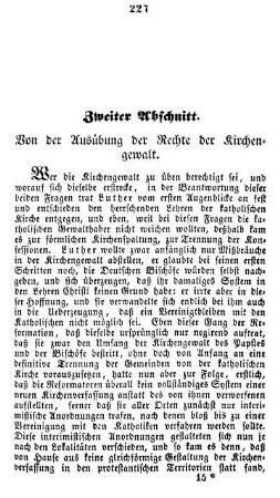 Zweiter Abschnitt. Von der Ausübung der Rechte der Kirchengewalt.
