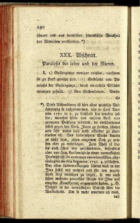 XXX. Abschnitt. Paralysis der Leber der Nieren.