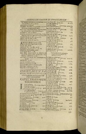 Consularium Parium, [...]. Caput Vigesimum Secundum
